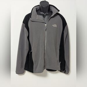 Men's The North Face Fleece Jacket Large  Gray and Black Full Zip Long Sleeve